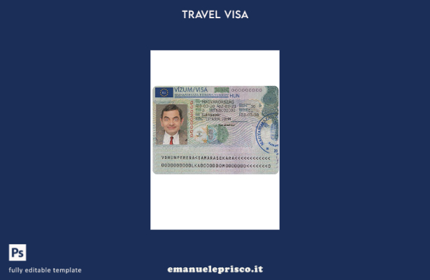 modello di versione del visto di viaggio in stile verificato per l'Ungheria